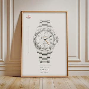 Rolex Explorer II 226570 Watch Print, Luxury Timepiece Wall Art, Watch Collector Gift, Modern Office Decor for Men