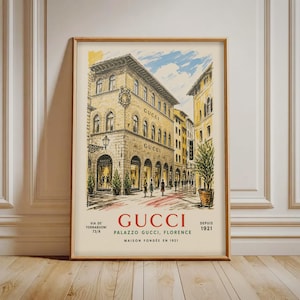 ヴィンテージ ポスター　GUCCI ヴィンテージ ポスター GUCCI Vintage Gucci Wall Art - Etsy