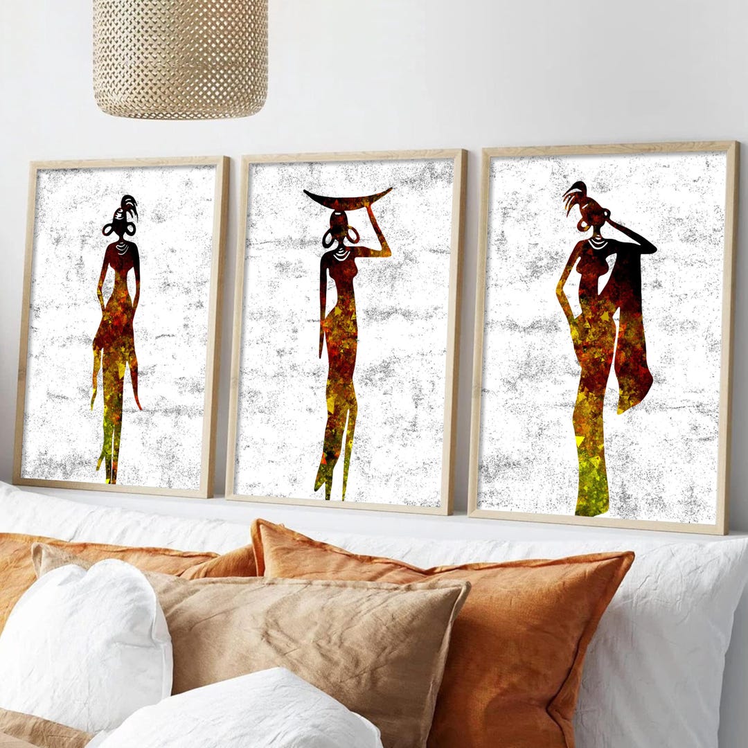 African Women Art Prints: Set of 3 Modern Ethnic Wall Decor - Etsy