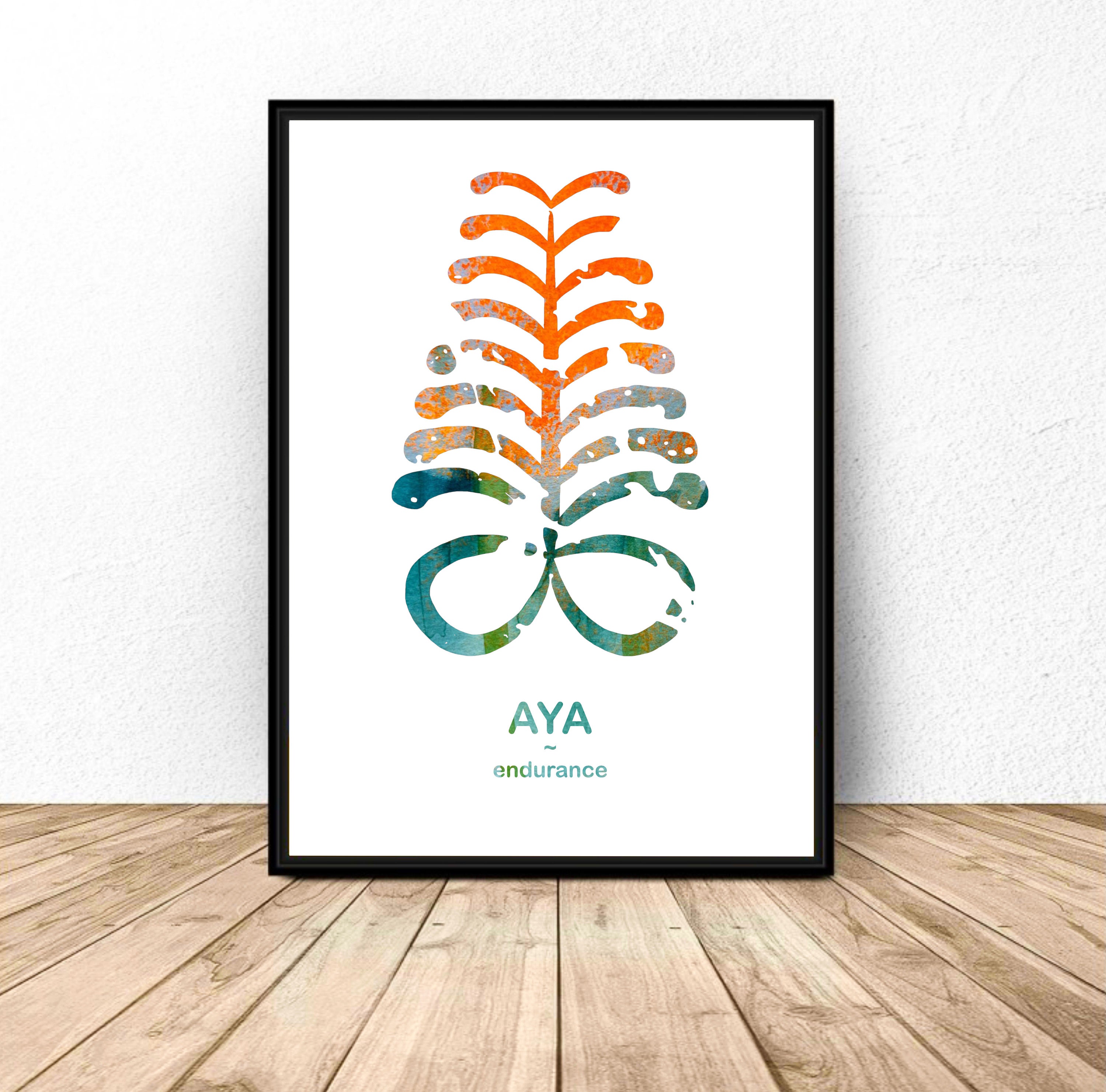 Set of 3 Adinkra Symbols Prints Modern African Wall Decor Aya Symbol ...