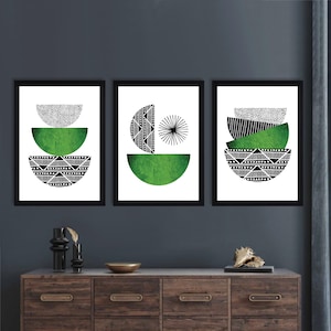 Afrikanische Wandkunst, 3er-Set Afrikanische Drucke, Afrikanische abstrakte Kunst, Geometrische Formen Wandkunst Drucke, Afro Boho Wandkunst, Afrikanische Musterkunst