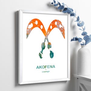 Adinkra Symbol Paper Print, Modern African Home Decor, African Symbols in Kente, Africa Adinkra Design Print, Modern Wall Art Decor