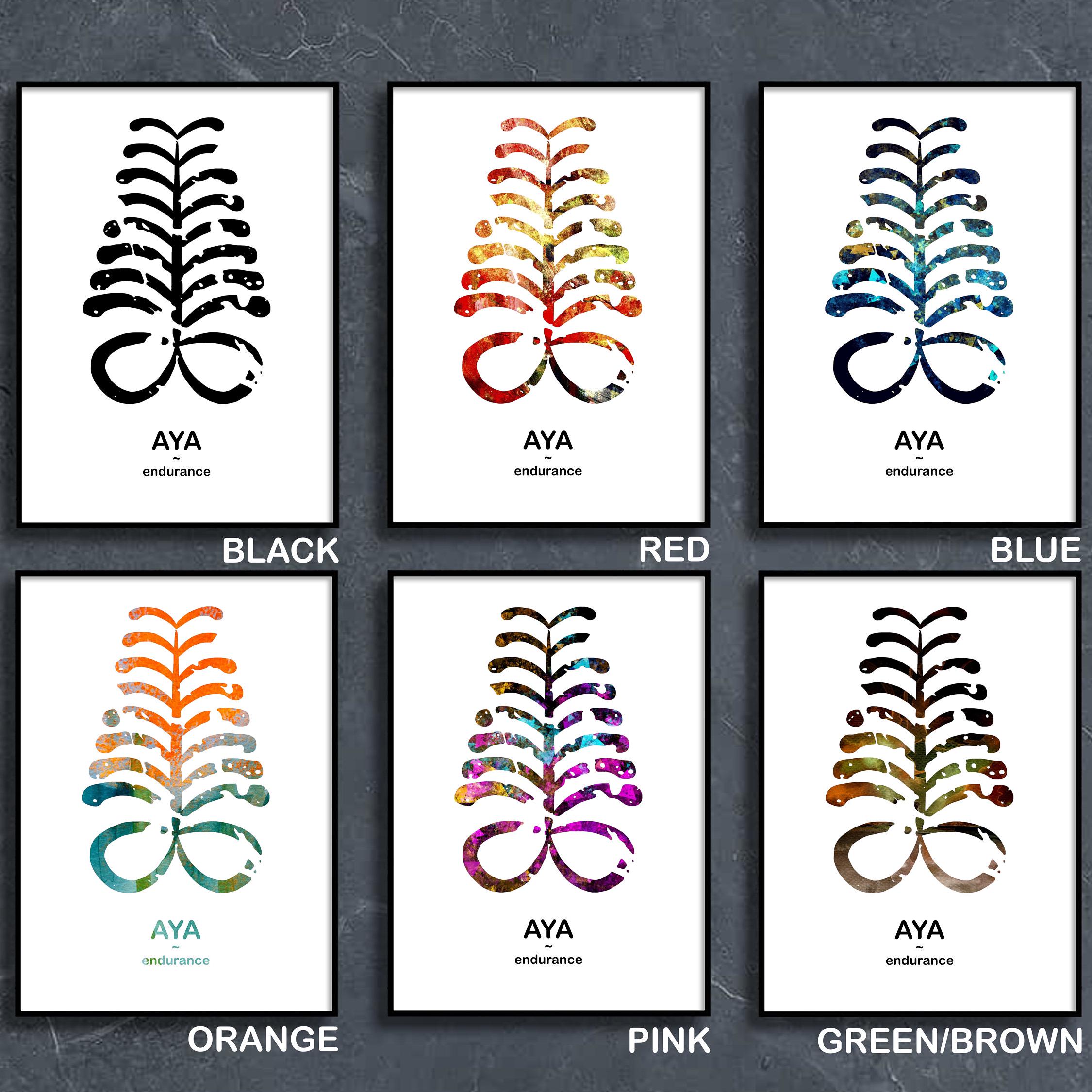 Adinkra Symbol Art Print: AYA - West African Decor - Etsy