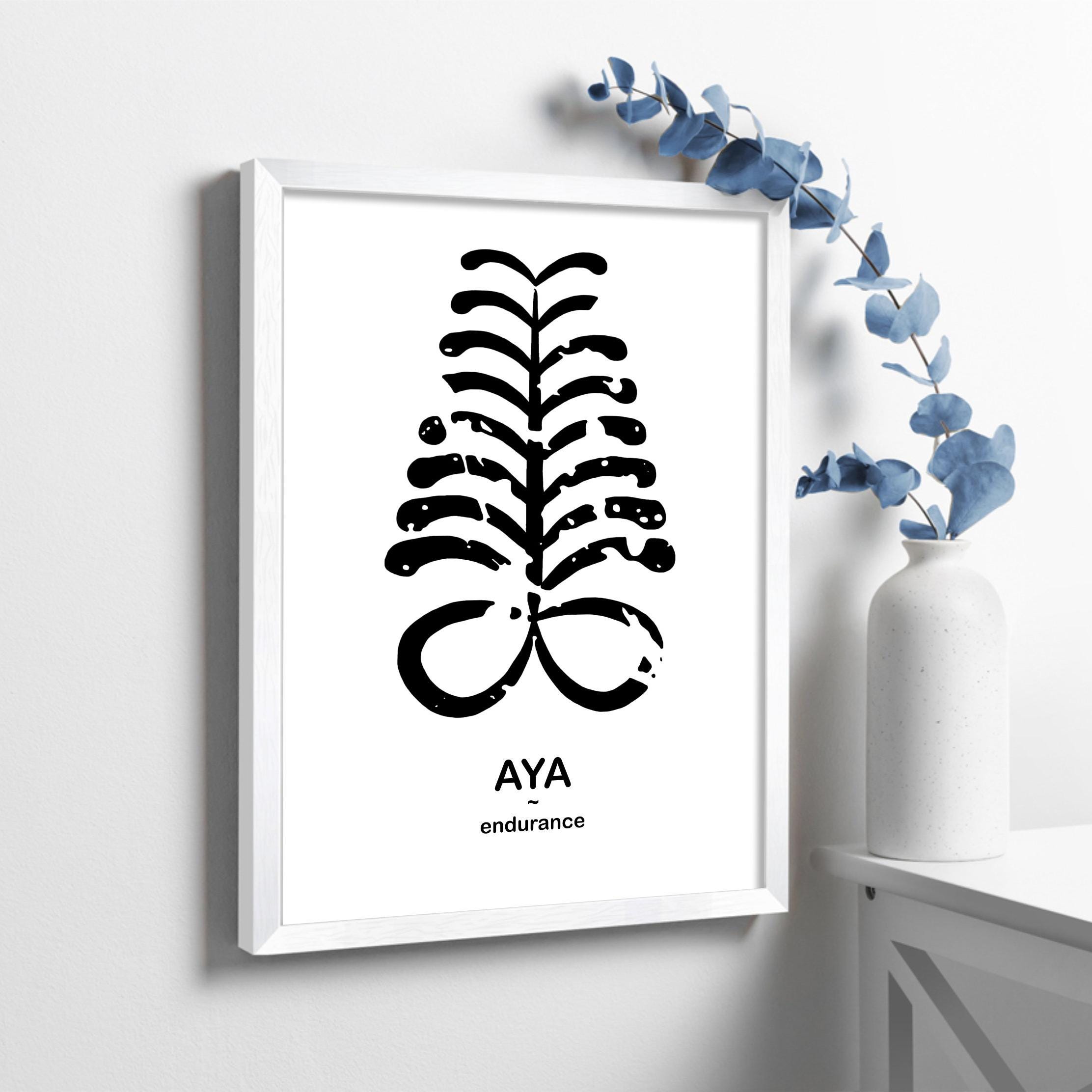 Adinkra Symbol Art Print: AYA - West African Decor - Etsy