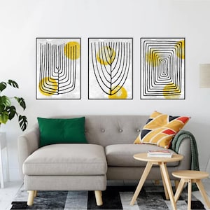 Modern Abstract Wall Prints, Modern Bedroom Decor, Contemporary Black and White Prints, Modern Wall Art, Living Room Wall Decor