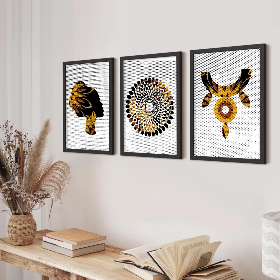 Black Woman Art Prints - Set of 3 - Modern African Home Decor - Etsy UK