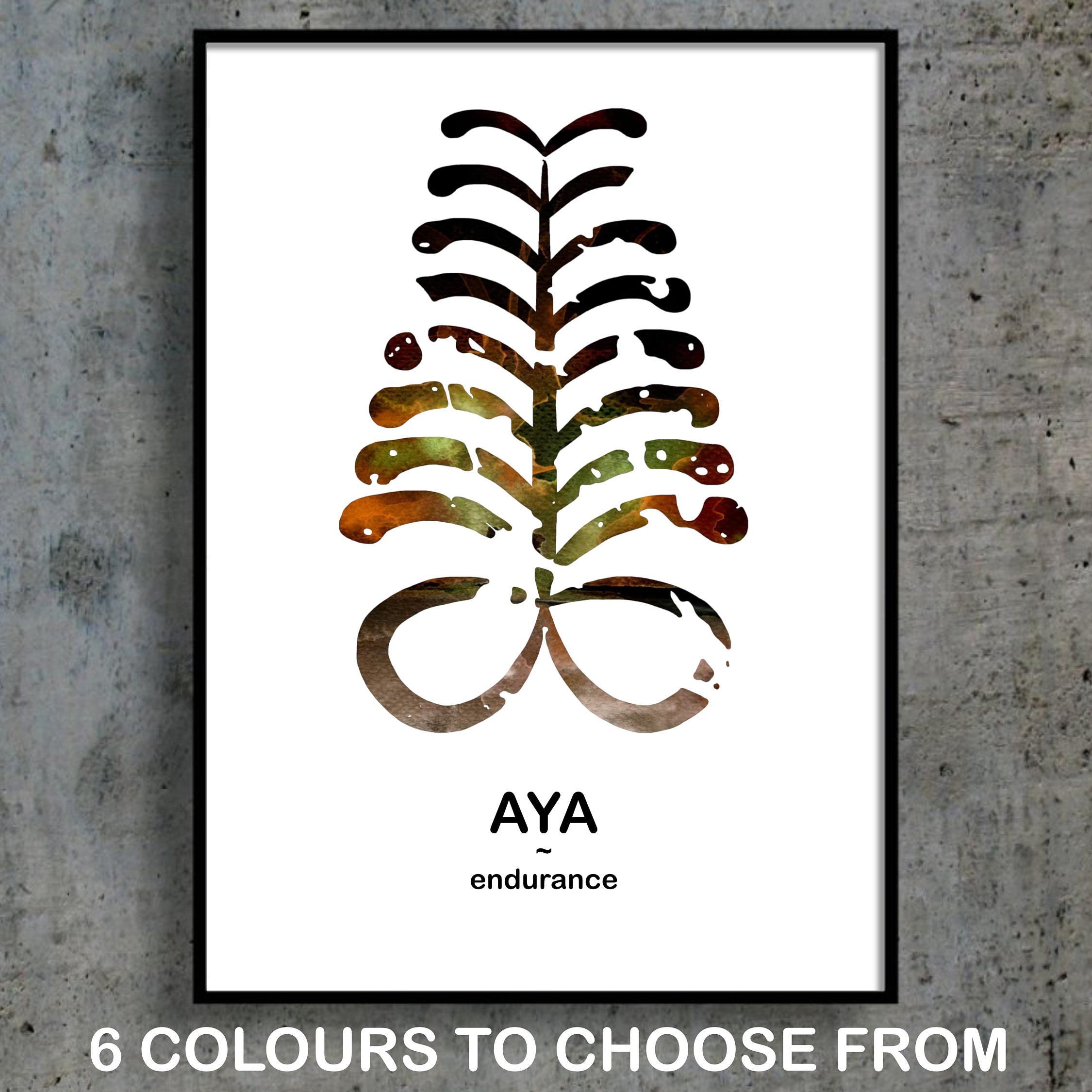 Adinkra Symbol Art Print: AYA - West African Decor - Etsy