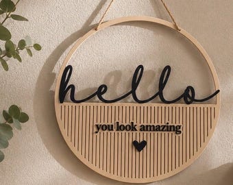 Bucle “Hola, te ves increíble” – decoración moderna para puertas y paredes
