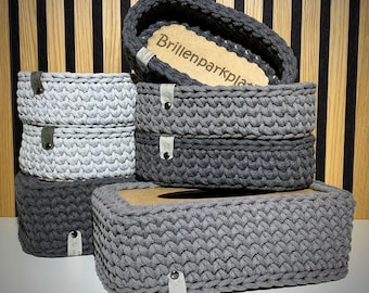 Cesta de almacenaje, porta utensilios, cuadrada, redonda, ovalada, panera, cambiador, habitación infantil, cocina, baño, cesta de crochet, base de madera, muchas formas y colores