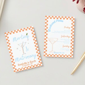 Martinis and Matrimony Bachelorette Party Invite & Itinerary | EDITABLE Template and Download