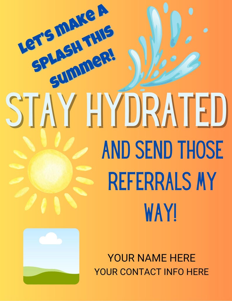 Digital Download Let's Make a Splash This Summer Pop-by Tag - Edit in ...