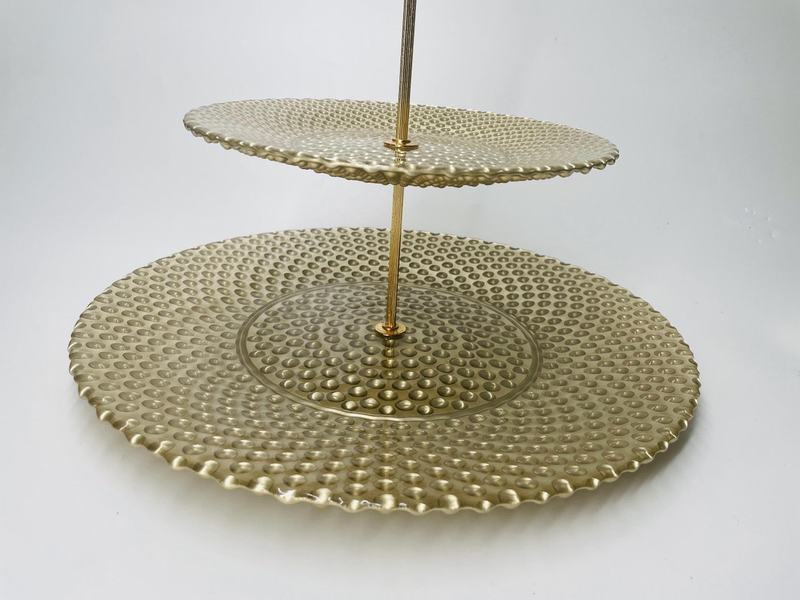 RAJASOUL Gold Two-tier Cake Stand: Elegant Wedding &amp; Party Display ...