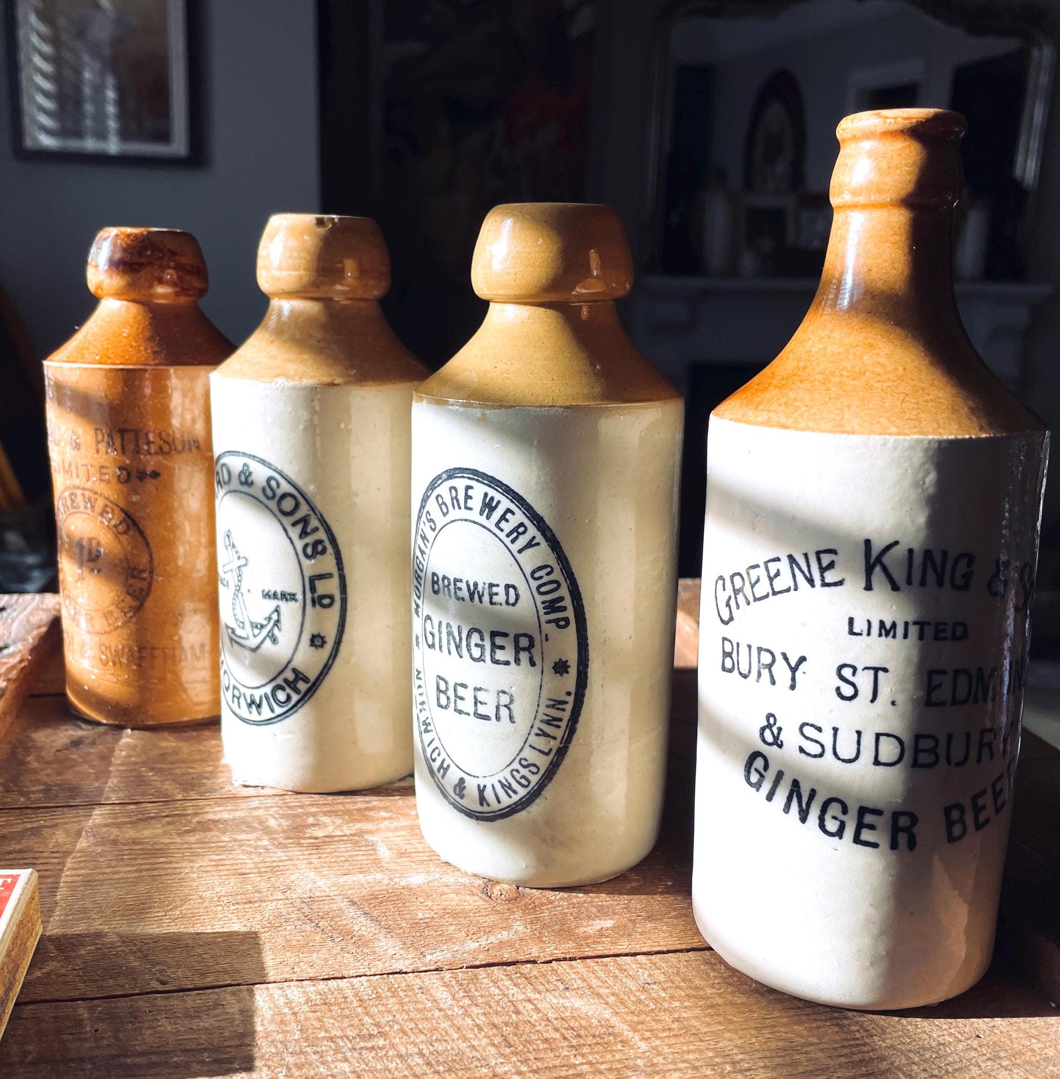Vintage Ginger Beer Stoneware Bottles C1900s (bullard and Sons