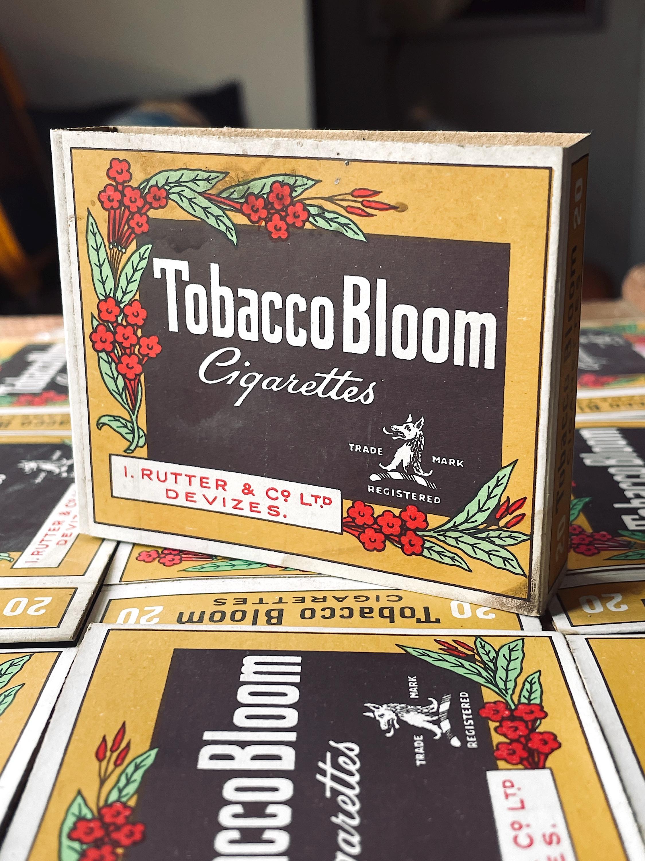 blossom cigarettes Vintage 1930s Tobacco Bloom Cigarette Packet Sleeve, I. Rutter & Co Ltd