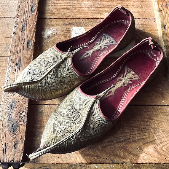 Moorish Leather Handmade Shoes, Vintage, Middle Eastern - Etsy