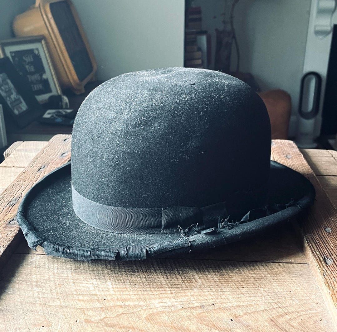 Vintage Bowler Hat. Size 7 1/8 - Etsy