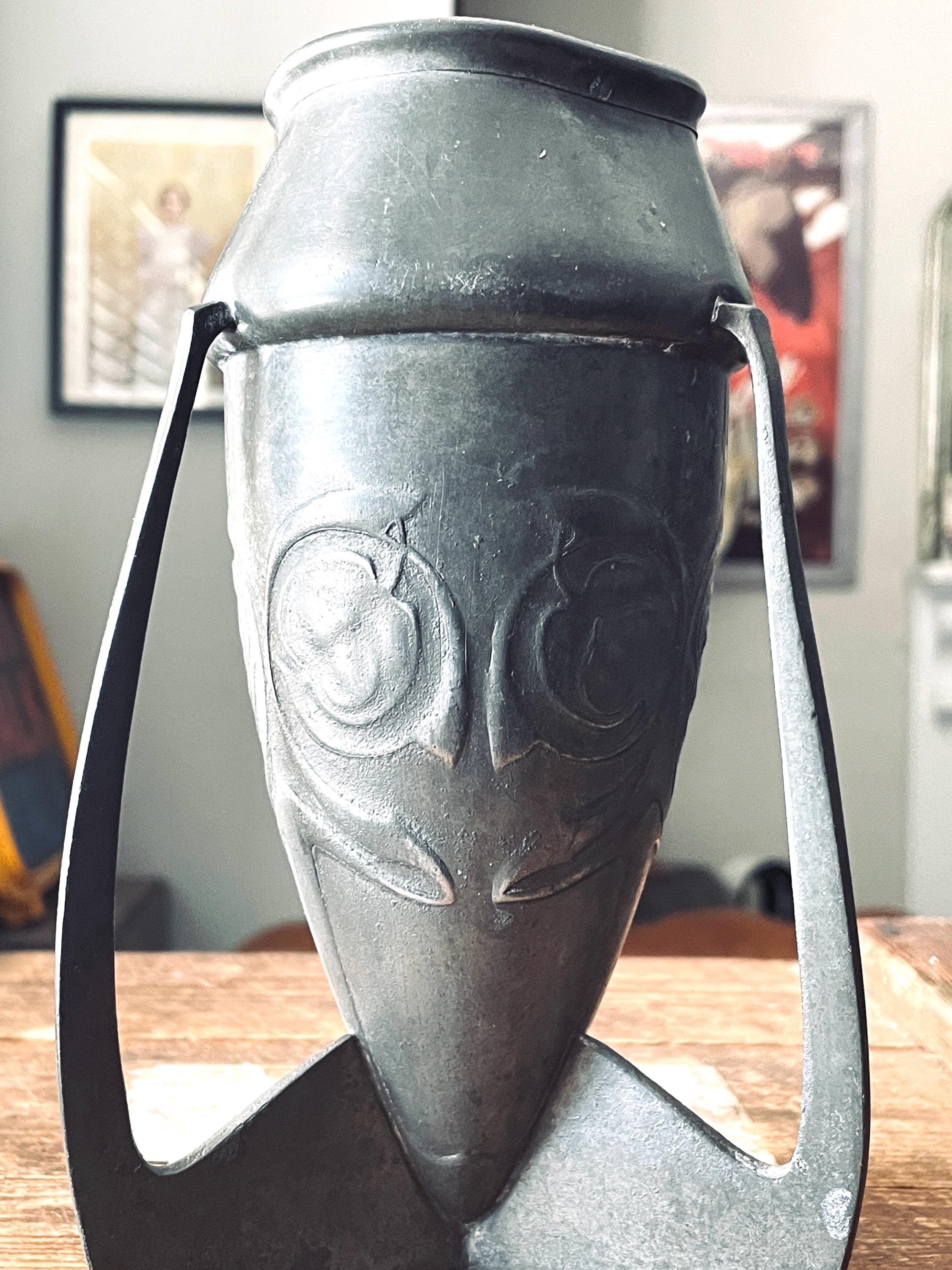 Archibald Knox Liberty & Co English Pewter Embossed Pewter Rocket