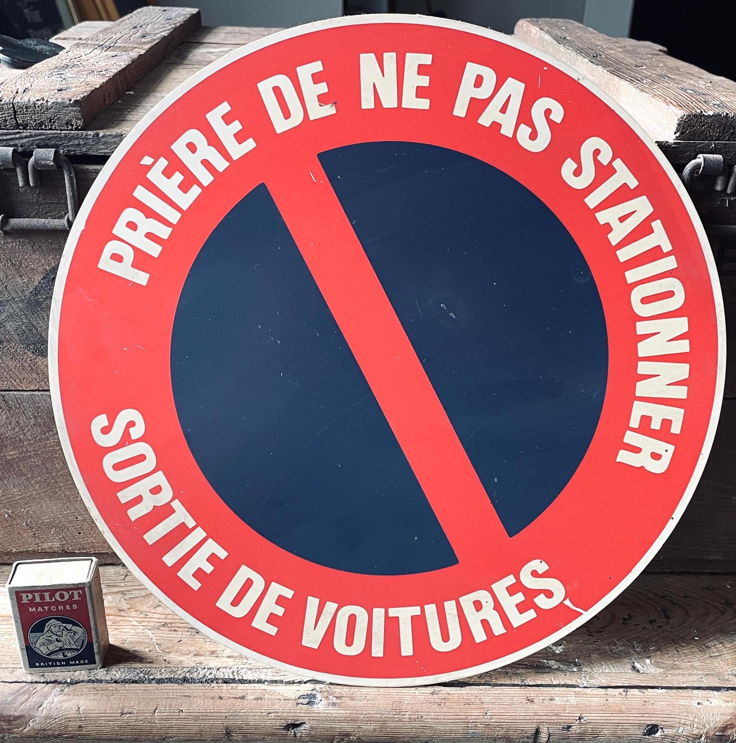 Vintage French 'no Parking' Sign - Round - Etsy
