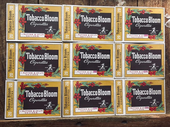 Vintage 1930s Tobacco Bloom Cigarette Packet Sleeve, I. Rutter & Co Ltd
