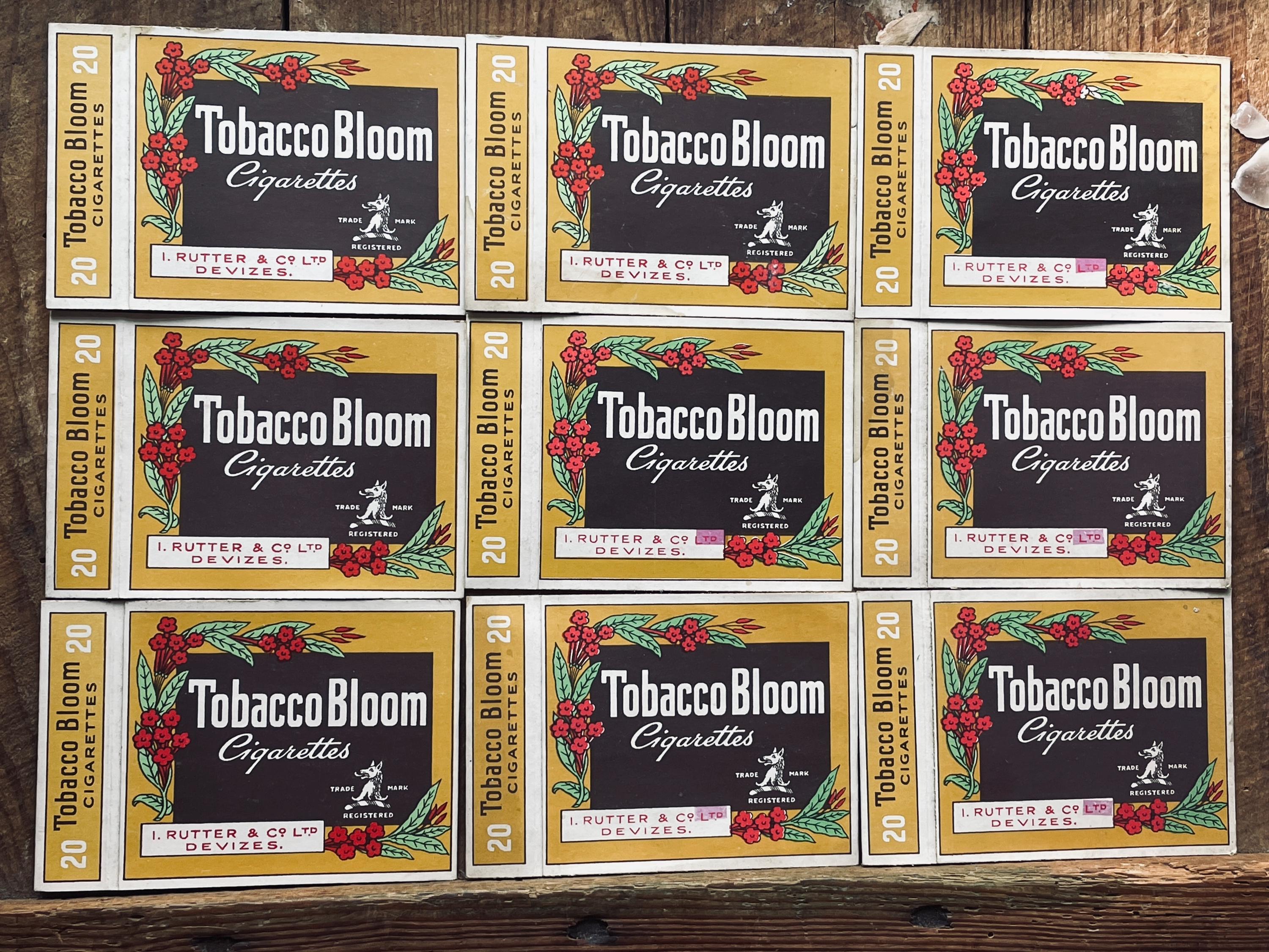 bloom cigarette Vintage 1930s Tobacco Bloom Cigarette Packet Sleeve, I. Rutter & Co Ltd