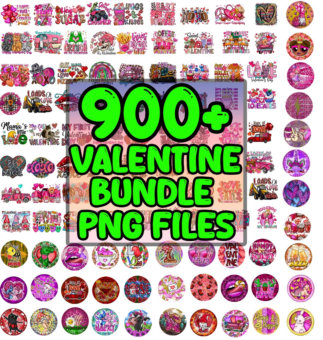 Valentines Png Bundle, Retro Valentine Png, Valentine's Day Png ...