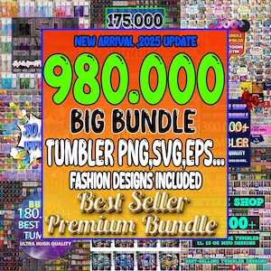 980.000 PNG SVG Mega Bundle| Print Shop Starter Pack, Charaktere, Filme, Superhelden, Cartoons, Popkultur, Skinny Tumbler Wrap Design.