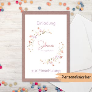 Einladung zur Einschulung I Einschulungskarte I Einladungskarte Schule I Personalisierbar I Set Einladung Einschulung I Schulanfang