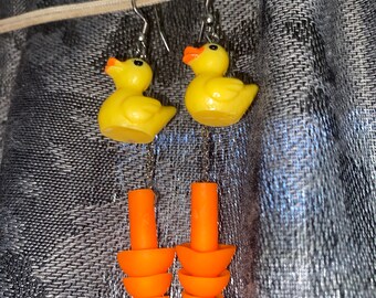 Duck earplug earrings