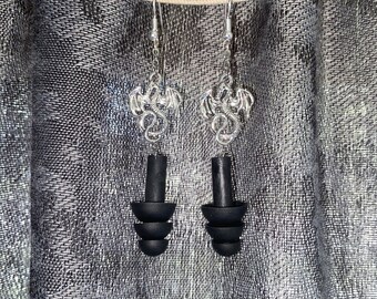 Dragon earplug earrings