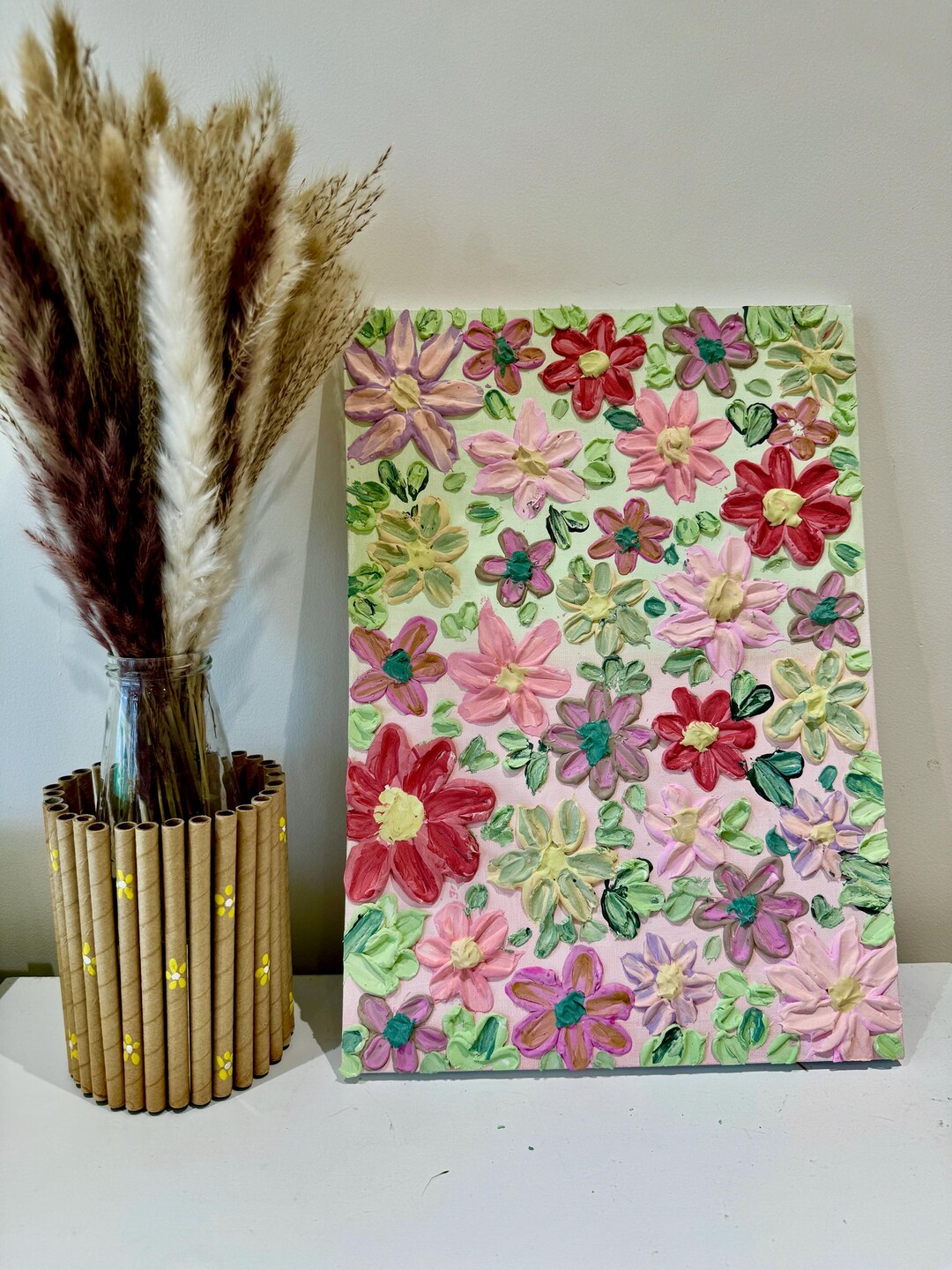 View of Textured Acrylic Painting - Etsy