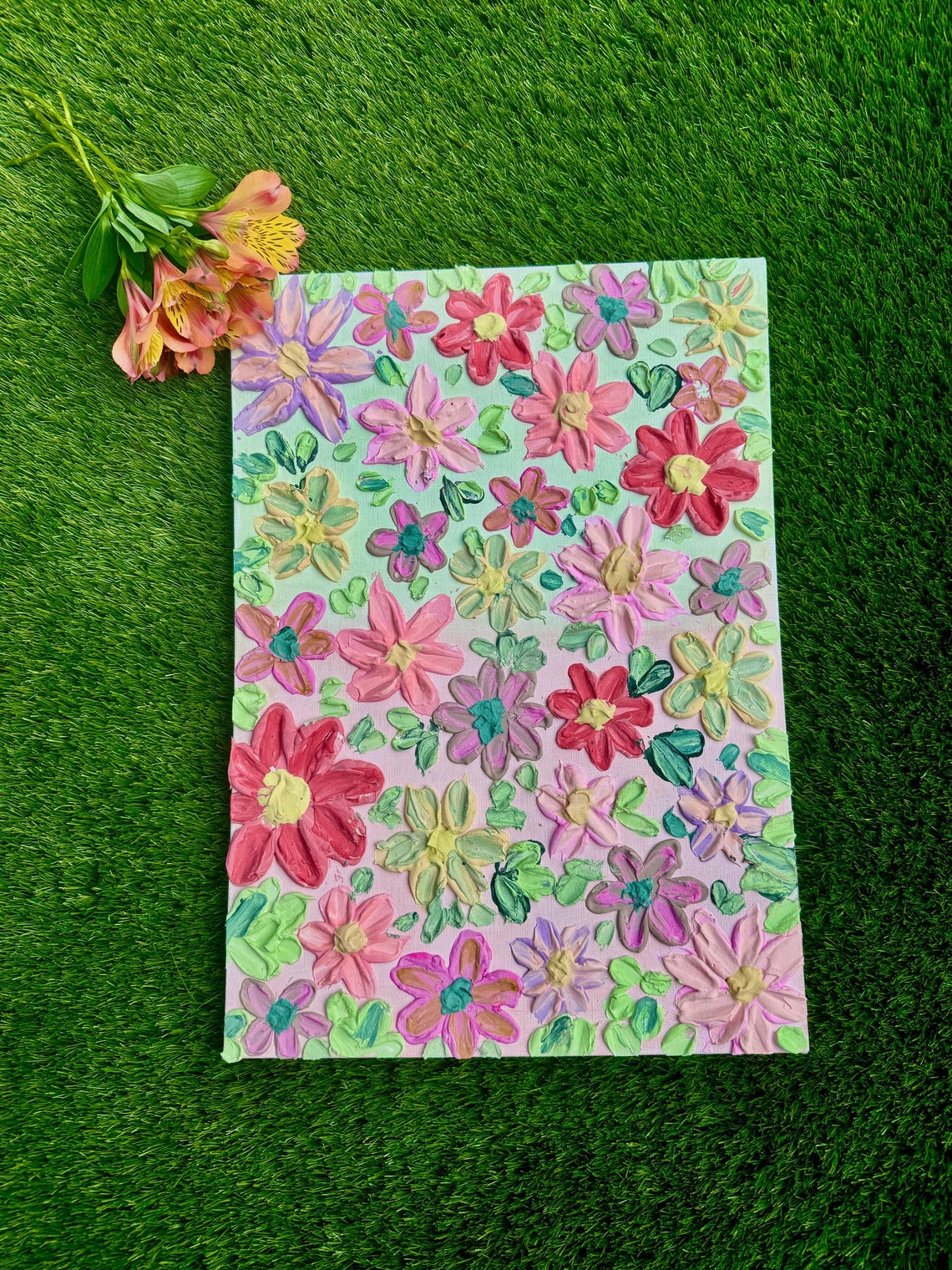 View of Textured Acrylic Painting - Etsy