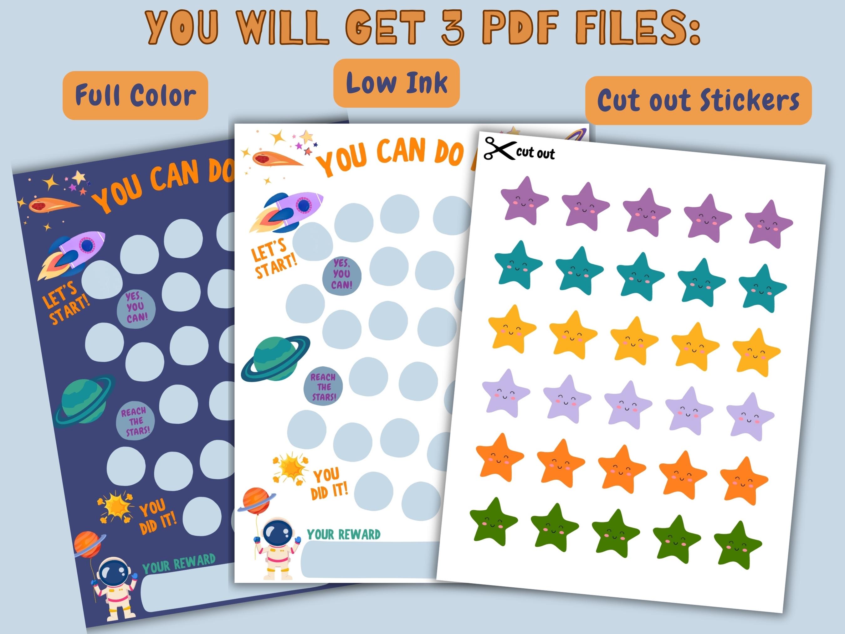 Space Reward Chart for Toddlers: Printable Behavior Tracker (PDF ...