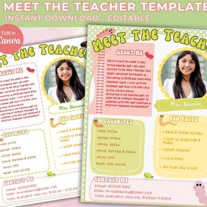 Meet the Teacher Editable Canva Template- Meet the Teacher Night Template- Teacher Introduction- Back to School Flyer- Cute Classroom Theme