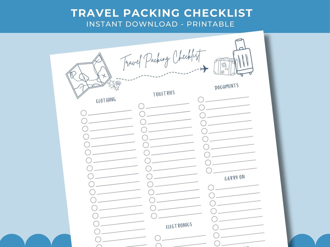 Editable Travel Packing List: Holiday Vacation Planner (PDF Download ...