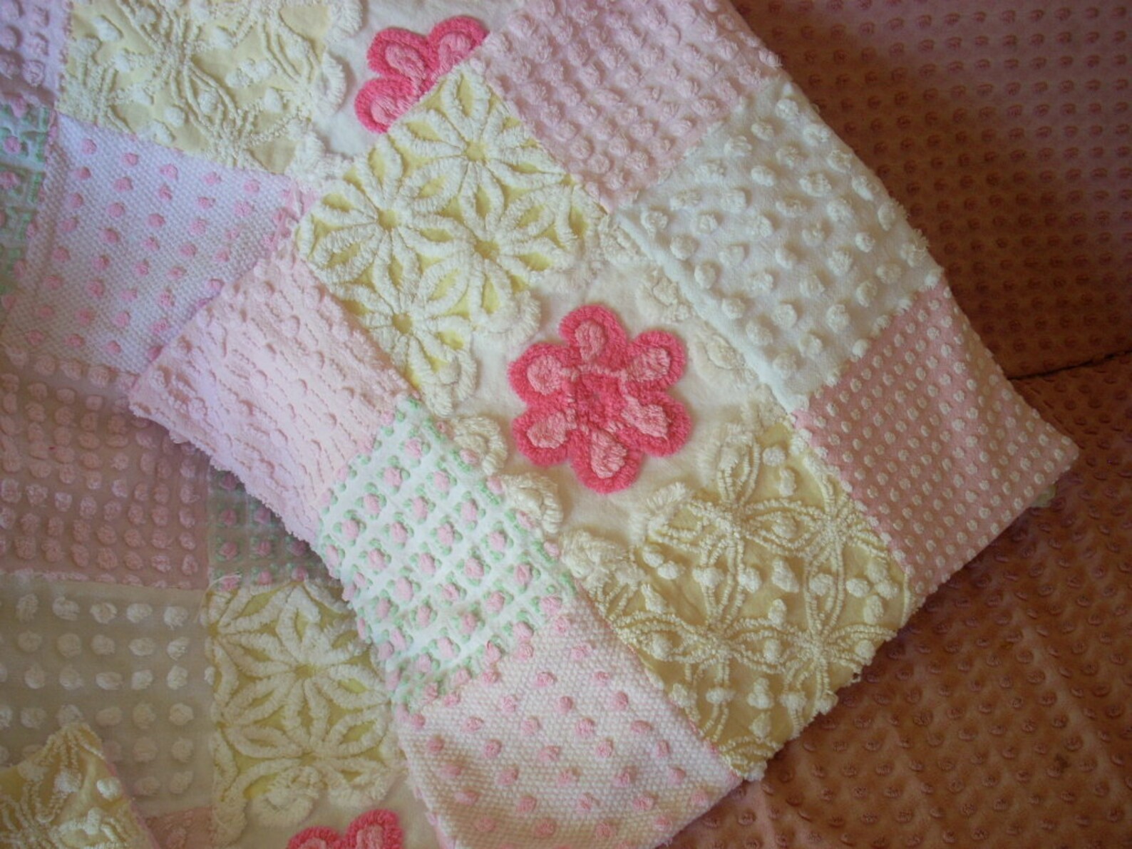 Sweet Pink & Yellow Quilt Lovey and Pillow Set Etsy