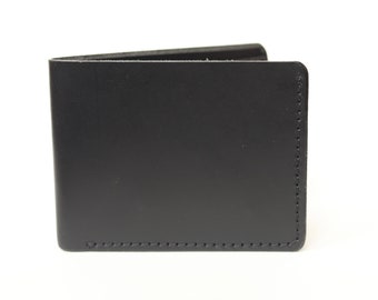 Handmade Italian Leather Bifold Wallet in Black Leather | Classic Elegance