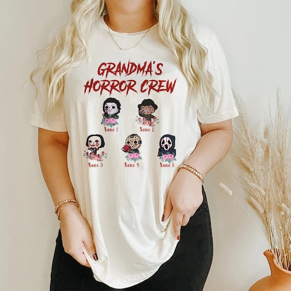 Personalized Halloween Grandma Shirt, Grandma&#39;s Crew Boo Shirt, Halloween Trip Tshirt, Halloween Party, Halloween Movies, Friday the 13th