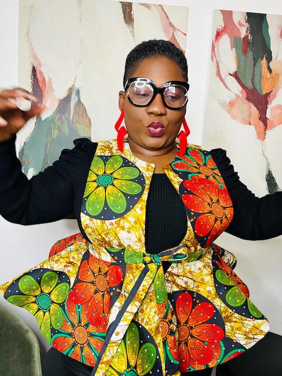 Stylish 720-degree Ankara Pinafore Peplum - Custom Made Women's