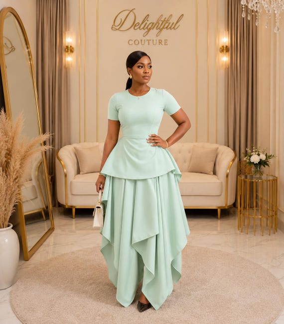 green handkerchief dress Mint Peplum Top & Hem | Elegant Outfit dolls kill fairy dress styled