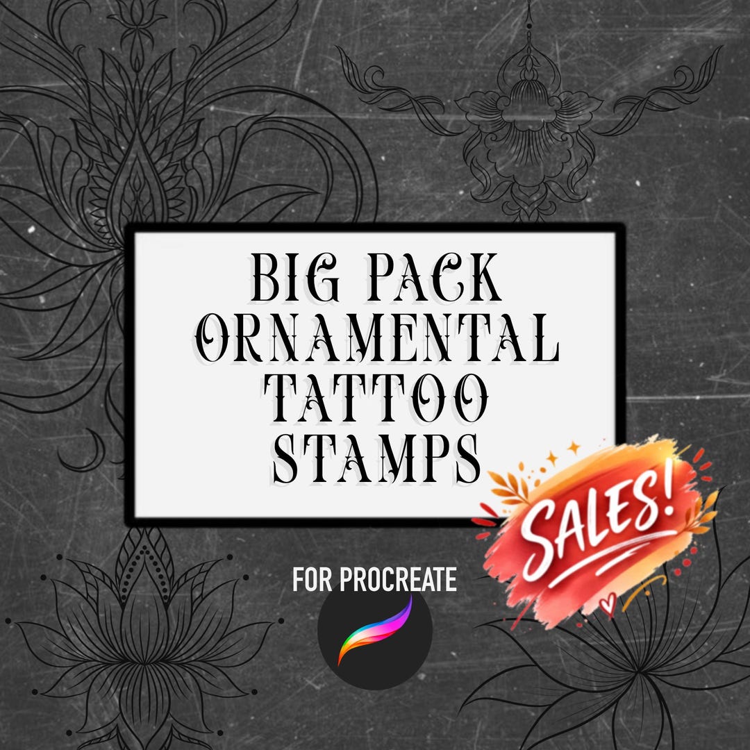Ornamental Tattoo Stamps / Brush Stamp Set / Digital Download Procreate ...