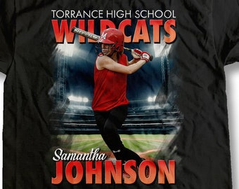 Softball Picture T-Shirt Personalized with your photo and name or other text