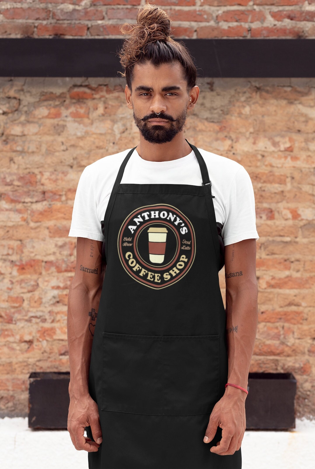 Custom Coffee Logo, Personalized Barista Apron, Coffee Bar Gift