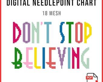 Diagrama de bordado "No dejes de creer" - Diagrama digital en PDF para bordado y punto de cruz - Descarga instantánea