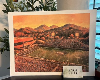 WCU E.J. Whitmire Stadium Watercolor Painting