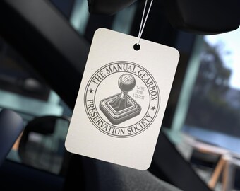 Manual Gearbox Preservation Society Car Air Freshener | Retro Shifter Emblem