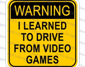 Video Game Driving Vinyl Sticker - Car Enthusiast Gift