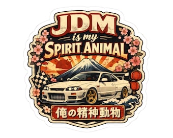 Pegatina "JDM Is My Spirit Animal" / Vinilo de la cultura automovilística japonesa / Pegatina JDM para coche de drift / Pegatina para entusiastas del JDM