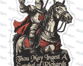 Medieval Mischief Kiss-Cut Stickers, Funny, Humor, Cartoon, Gift for Her Him, Present, Birthday, Holiday, Insult