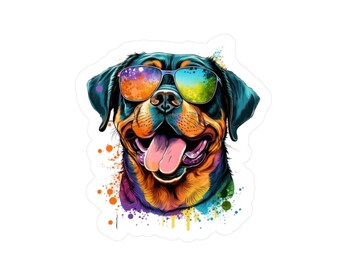 CoolDogs Rottweiler Sticker: Vibrant Sunglasses Vinyl Decal