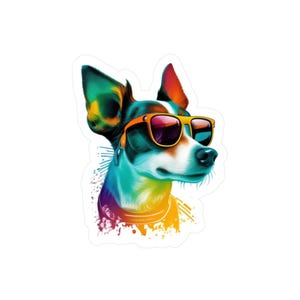 CoolDogs Jack Russell Terrier Sticker: Colorful Dog Art Decal image 1